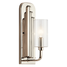 Kichler 52415PN - Kimrose 1 Light Wall Sconce with Clear Fluted Glass in Polished Nickel and Satin Nickel