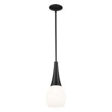 Kichler 52529BK - Deela 17 Inch 1 Light Pendant with Satin Etched Cased Opal Glass in Black