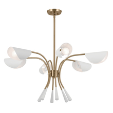 Kichler 52559CPZWH - Arcus 39.25 Inch 6 Light Chandelier in Champagne Bronze with White