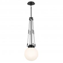 Kichler 52582BK - Albers 10.5 Inch 1 Light Pendant with Opal Glass in Black