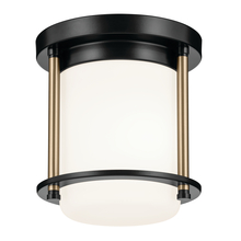 Kichler 52596BKCPZ - Brit 7.25 Inch 1 Light Flush Mount with Satin Etched Cased Opal Glass in Black and Champagne Bronze