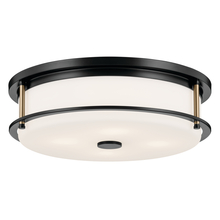 Kichler 52597BKCPZ - Brit 18 Inch 4 Light Flush Mount with Satin Etched Cased Opal Glass in Black and Champagne Bronze