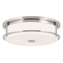 Kichler 52597PN - Brit 18 Inch 4 Light Flush Mount with Satin Etched Cased Opal Glass in Polished Nickel
