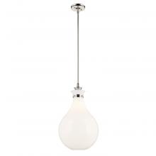 Kichler 52777PN - Laria 14 Inch 1 Light Pendant with Opal Glass in Polished Nickel
