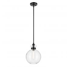 Kichler 52778BKCLR - Laria 10.25 Inch 1 Light Pendant with Clear Glass in Black