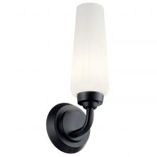 Kichler 55073BK - Truby 11.5" 1 Light Wall Sconce with Satin Etched Cased Opal Glass Polished Nickel