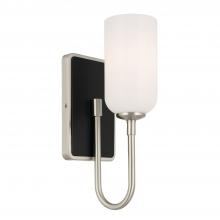 Kichler 55161NI - Solia 13.5 Inch 1 Light Wall Sconce with Opal Glass in Brushed Nickel with Black
