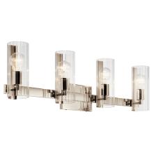 Kichler 55169PN - Jemsa 32 Inch 4 Light Vanity with Clear Fluted Glass in Polished Nickel