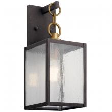 Kichler 59005WZC - Lahden 12" 1 Light Outdoor Wall Light with Clear Seeded Glass in Weathered Zinc