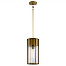 Kichler 59082NBR - Camillo 18" 1 Light Hanging Pendant with Clear Seeded Glass Natural Brass