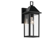 Kichler 59157BK - Prin 14 Inch 1 Light Outdoor Wall Light with Clear Glass in Black