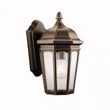 Kichler 9032RZ - Courtyard 11" 1 Light Outdoor Wall Light with Clear Seeded Glass in Rubbed Bronze