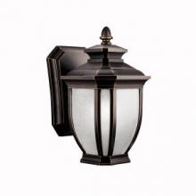 Kichler 9039RZ - Salisbury 10.25" 1 Light Outdoor Wall Light with White Linen Glass in Rubbed Bronze