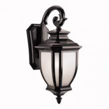 Kichler 9040BK - Salisbury 19.5" 1 Light Outdoor Wall Light with White Linen Glass in Black