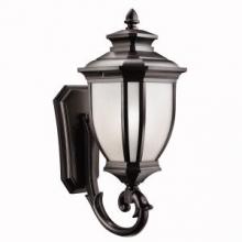 Kichler 9042BK - Salisbury 24.25" 1 Light Outdoor Wall Light with White Linen Glass in Black