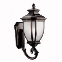 Kichler 9042RZ - Salisbury 24.25" 1 Light Outdoor Wall Light with White Linen Glass in Rubbed Bronze