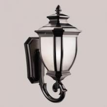 Kichler 9043BK - Salisbury 29" 1 Light Outdoor Wall Light with White Linen Glass in Black