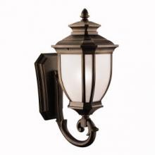 Kichler 9043RZ - Salisbury 29" 1 Light Outdoor Wall Light with White Linen Glass in Rubbed Bronze