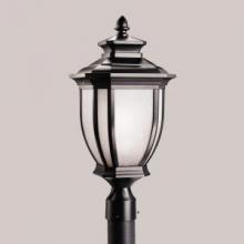 Kichler 9938BK - Salisbury 21.75" 1 Light Outdoor Post Light with White Linen Glass in Black