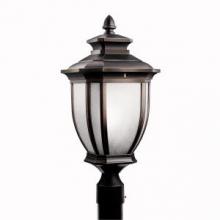 Kichler 9938RZ - Salisbury 21.75" 1 Light Outdoor Post Light with White Linen Glass in Rubbed Bronze