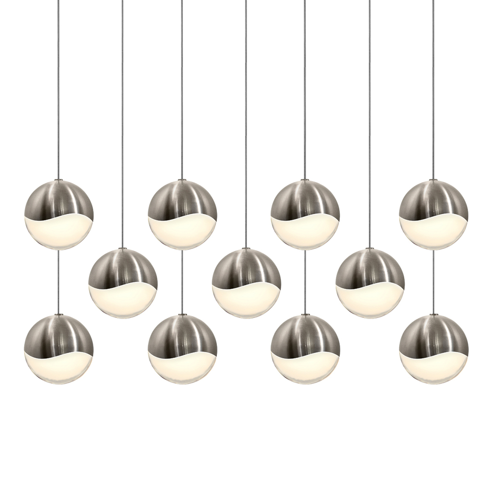 11-Light Rectangle Large LED Pendant