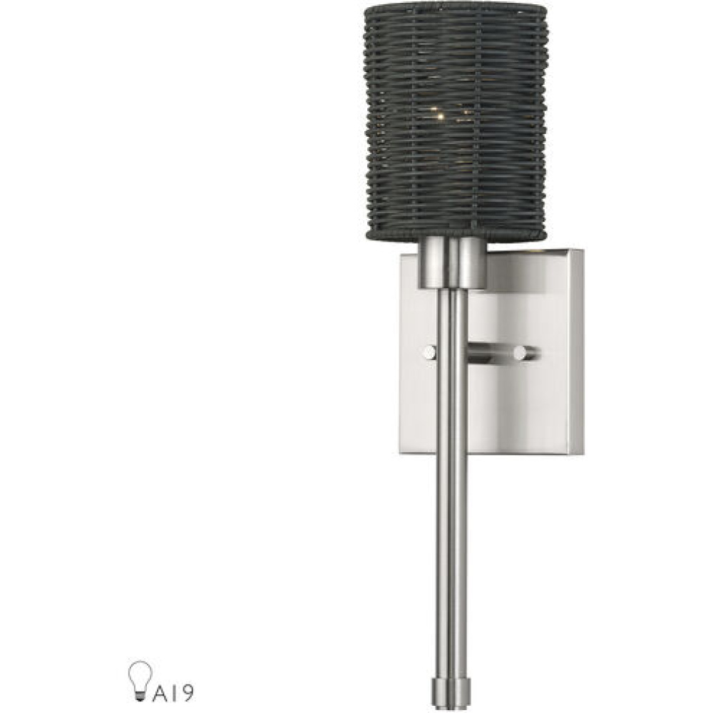 1 Light Brushed Nickel Single ADA Sconce