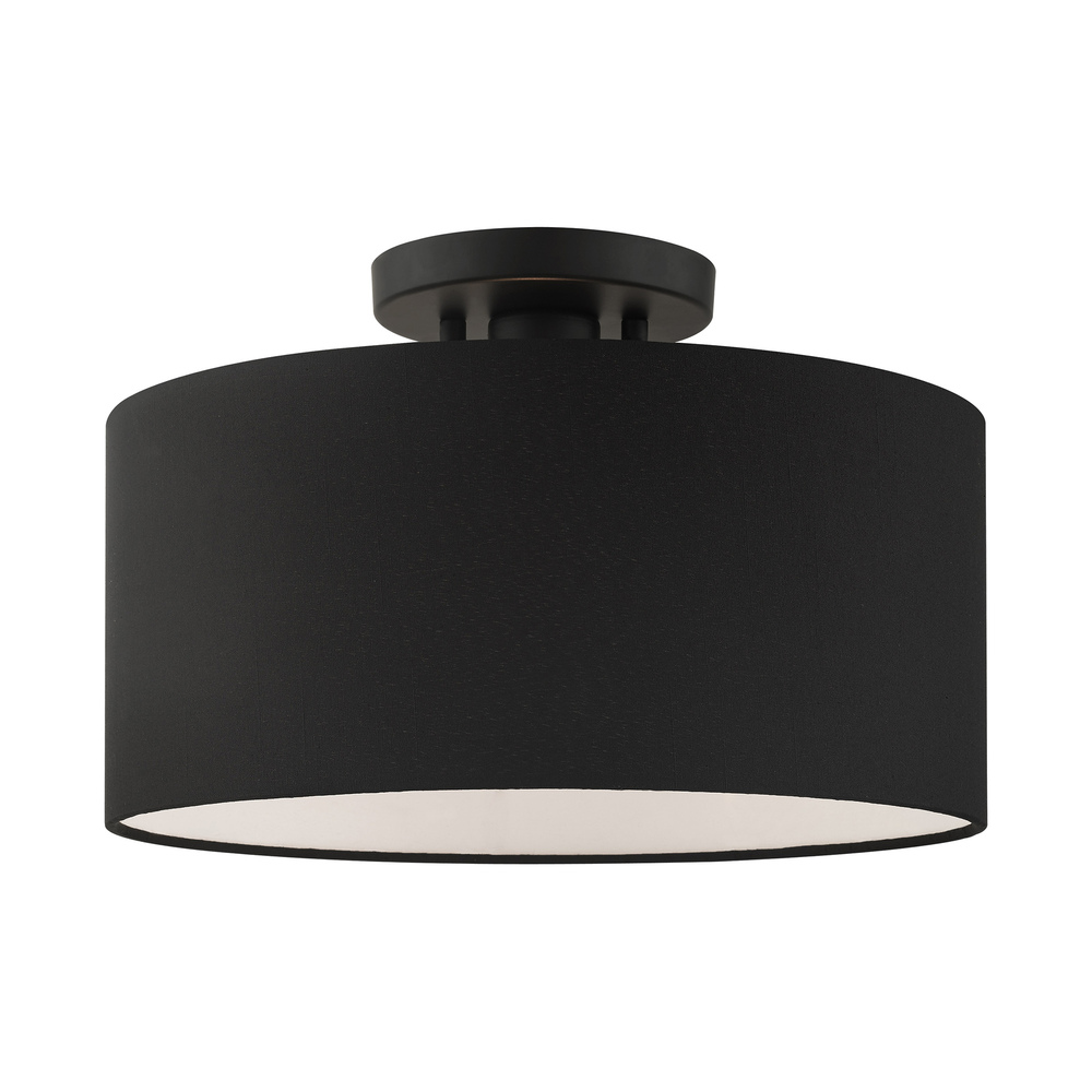 1 Lt Black Semi Flush
