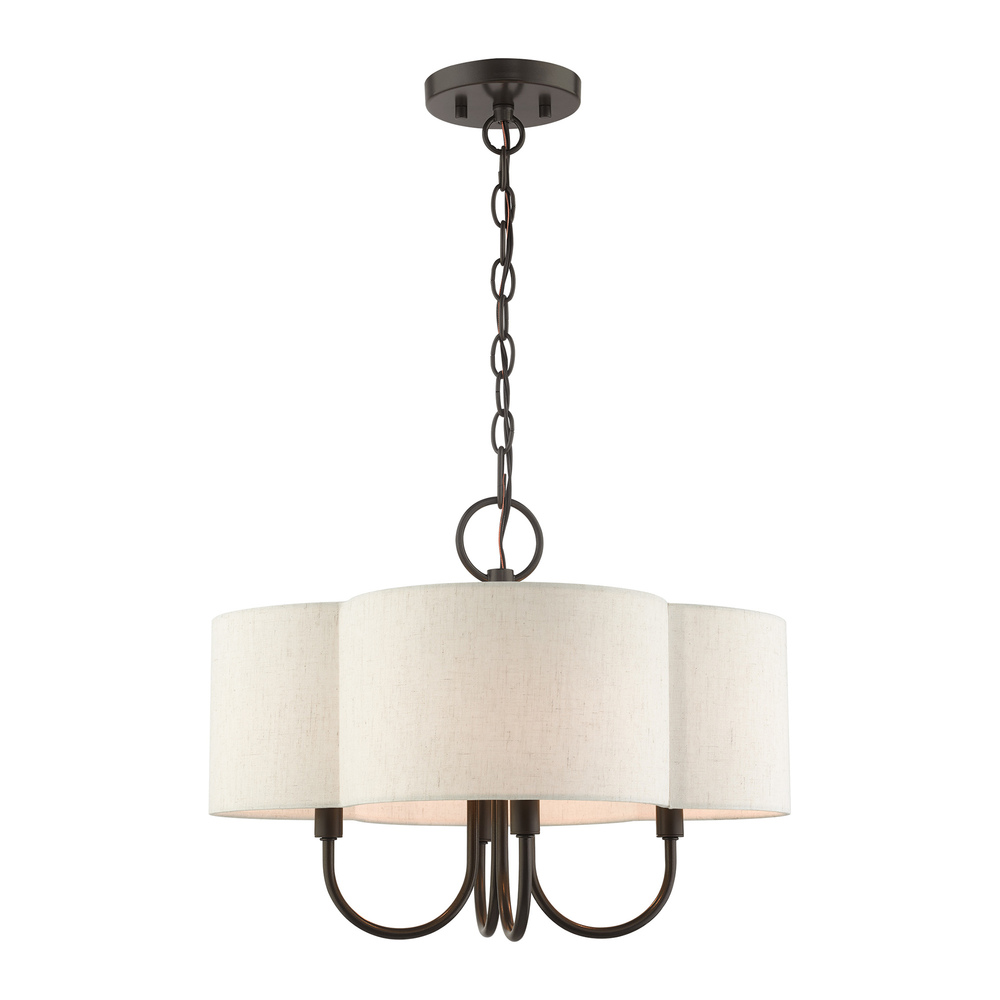 4 Lt English Bronze Chandelier