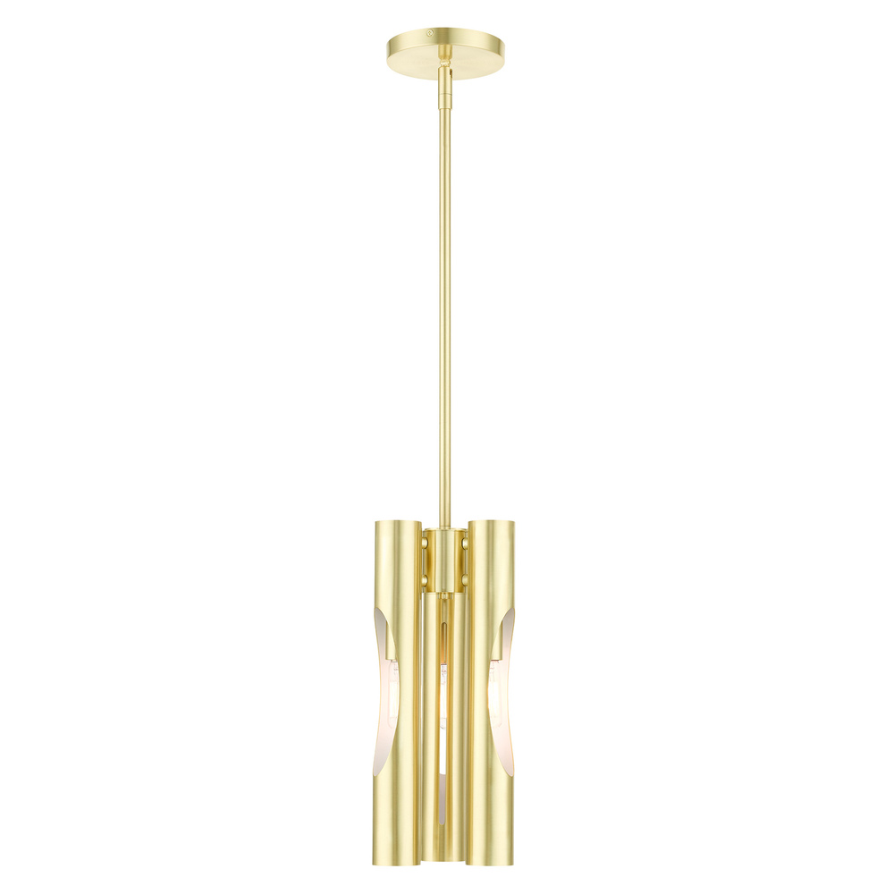 3 Lt Satin Brass Pendant Chandelier