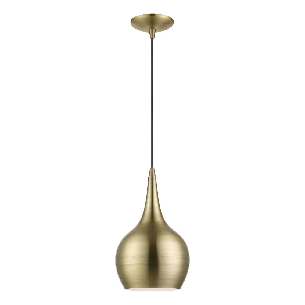 1 Light Antique Brass Mini Pendant