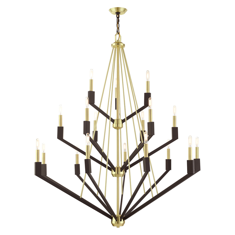 18 Lt Satin Brass Foyer Chandelier