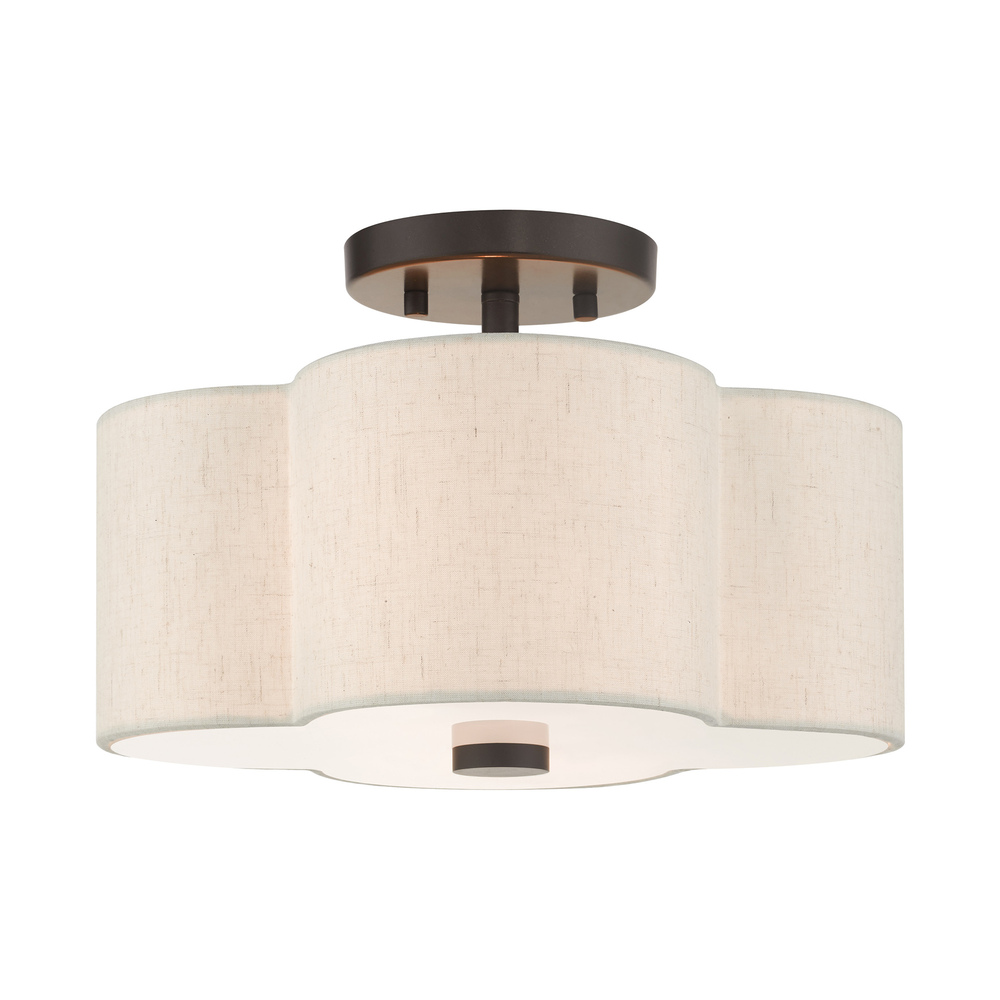 2 Lt English Bronze Semi Flush