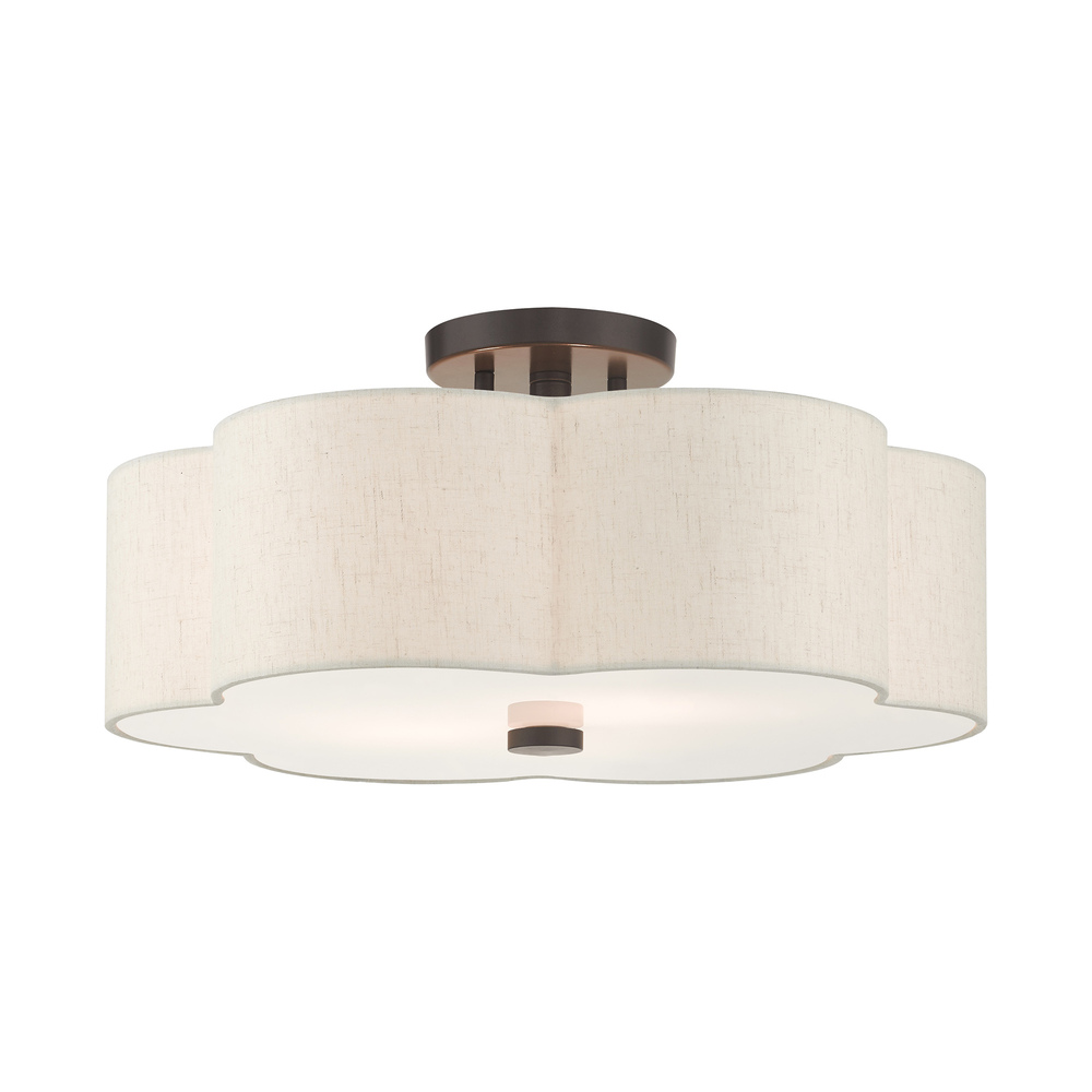 3 Lt English Bronze Semi Flush