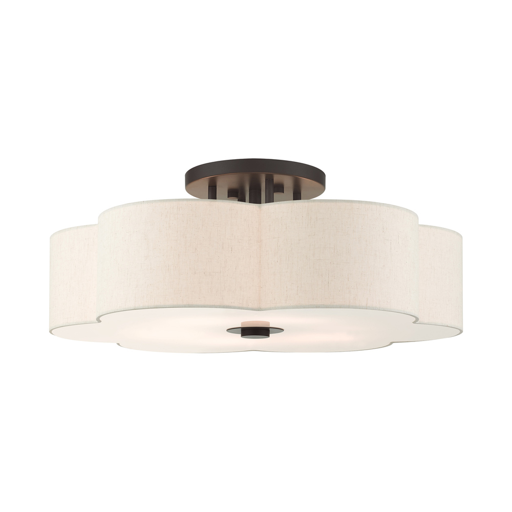 6 Lt English Bronze Semi Flush