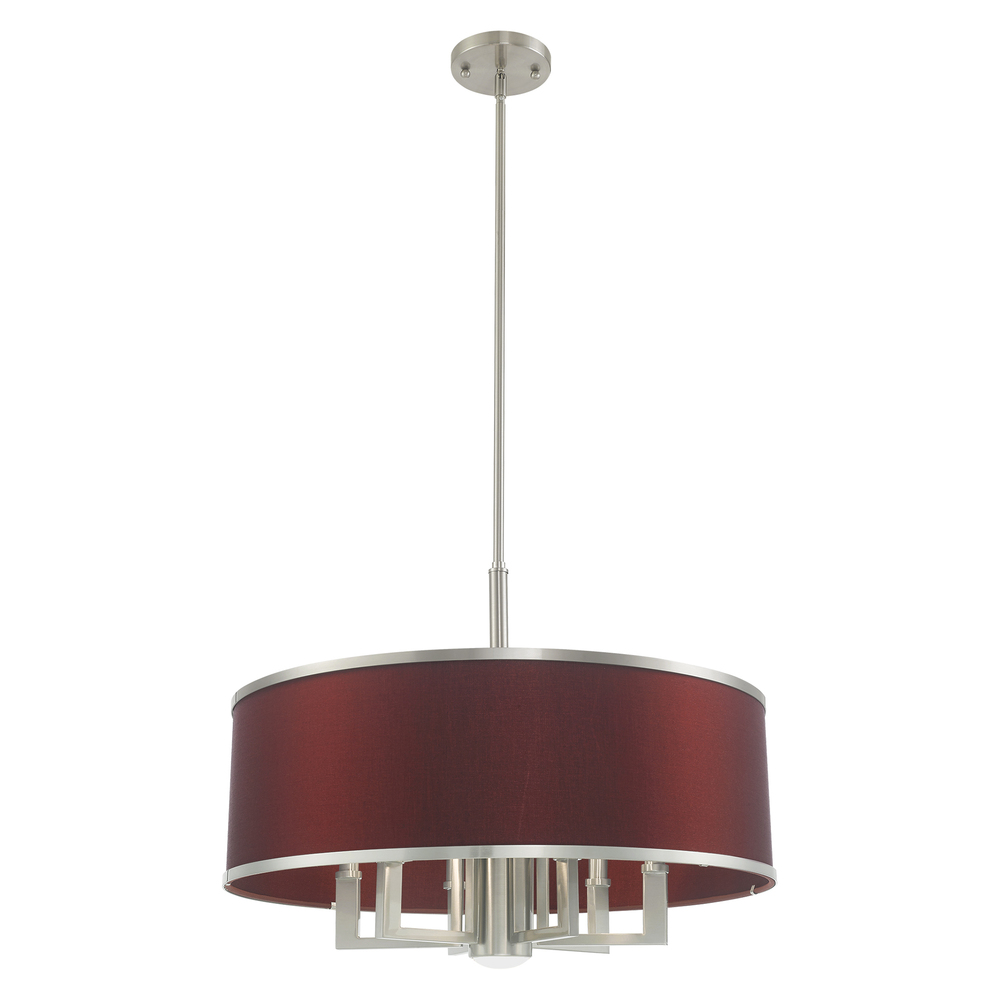 7 Lt Brushed Nickel Pendant Chandelier