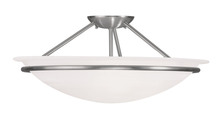 Livex Lighting 4825-91 - 3 Light Brushed Nickel Ceiling Mount