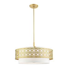 Livex Lighting 49870-33 - 5 Lt Soft Gold Pendant Chandelier