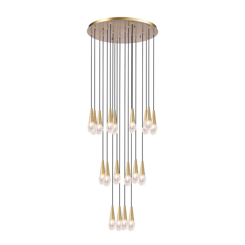 Montauk Multi-light Chandelier - Burnished Brass