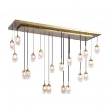 Kanova Lighting KCH1106L-20BS - Avola 20-light Ice-drop Rectangular Chandelier - Brass