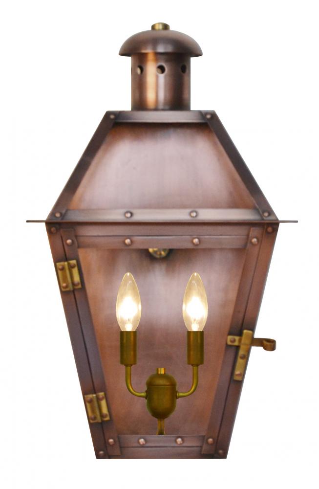 The CopperSmith Arcadia 23" Tall Copper Electric Wall Mount Outdoor Light Lantern Sconce
