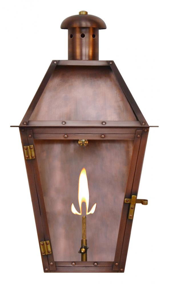 The CopperSmith Arcadia 23" Tall Copper Gas Wall Mount Outdoor Light Lantern Sconce