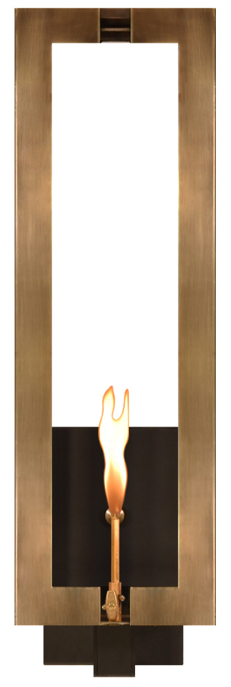 The CopperSmith Biltmore Collection Aurora 28" Tall Brass Gas Wall Mount Outdoor Light Lantern