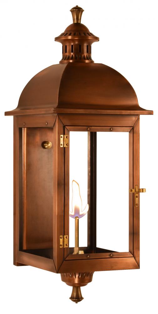The CopperSmith Biltmore Collection Arcus 30" Tall Copper Gas Wall Mount Outdoor Light Lantern