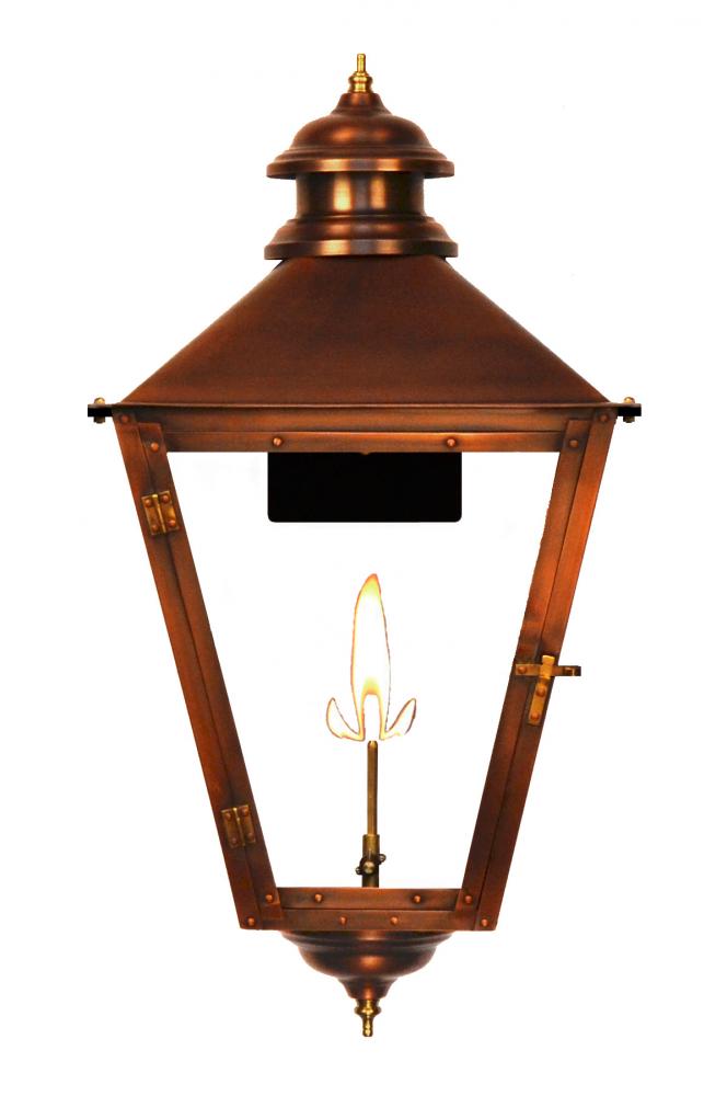 The CopperSmith Adam Street 19" Tall Copper Gas Wall Mount Outdoor Light Lantern Sconce