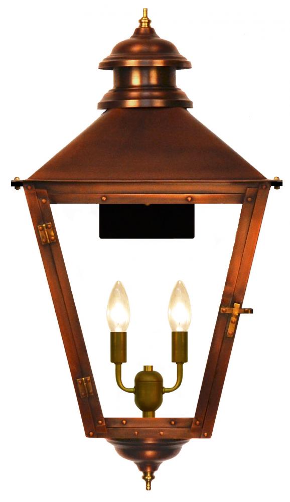 The CopperSmith Adam Street 23" Tall Copper Electric Wall Mount Outdoor Light Lantern Sconce