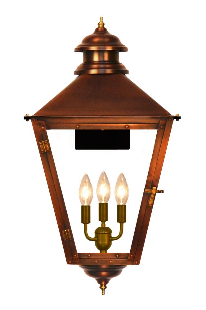 The CopperSmith Adam Street 32" Tall Copper Electric Wall Mount Outdoor Light Lantern Sconce