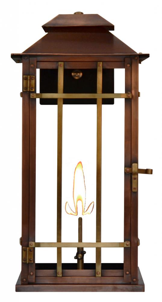 The CopperSmith Badlands 21" Tall Copper Gas Wall Mount Outdoor Light Lantern Sconce