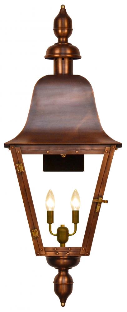 The CopperSmith Belmont 37" Tall Copper Electric Wall Mount Outdoor Light Lantern Sconce