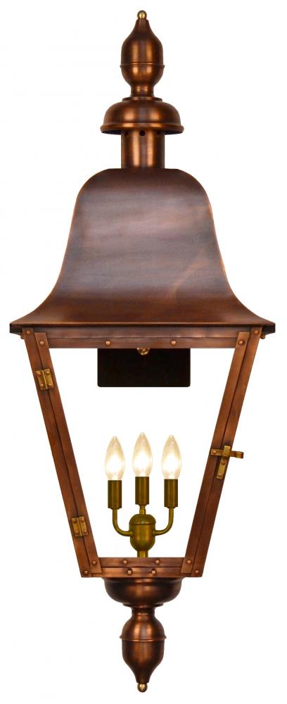 The CopperSmith Belmont 42" Tall Copper Electric Wall Mount Outdoor Light Lantern Sconce
