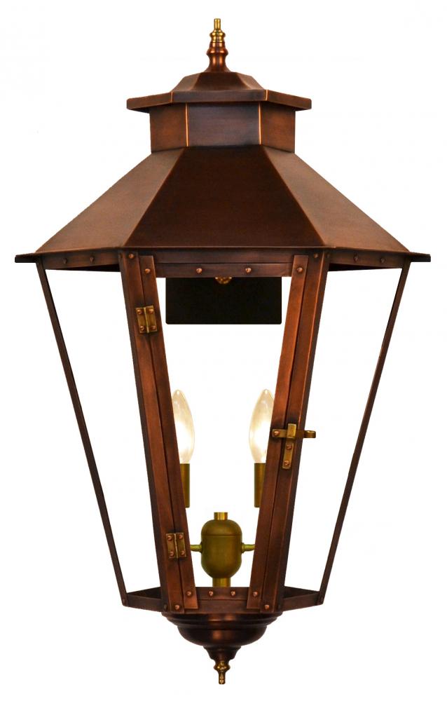 The CopperSmith Bayou Street 20" Tall Copper Electric Wall Mount Outdoor Light Lantern Sconce